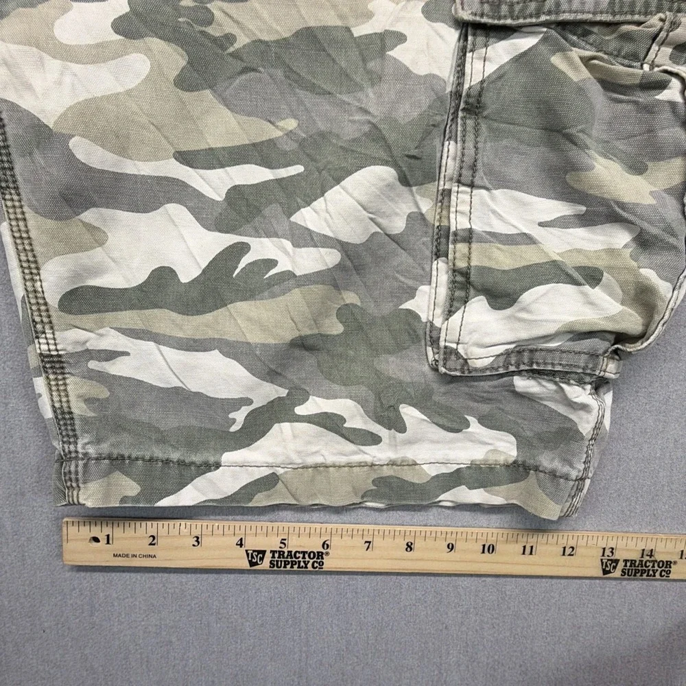 Carhartt Cargo Shorts Mens 40 Camo Grey White Relaxed Fit Cotton 100279